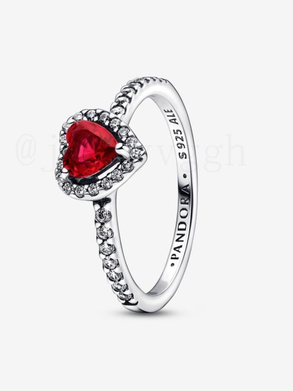Pandora Elevated Red Heart Ring